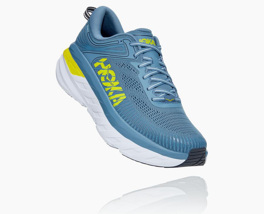 Hoka Mens Running Shoes NZ - Hoka Bondi 7 Blue (EOC612894)